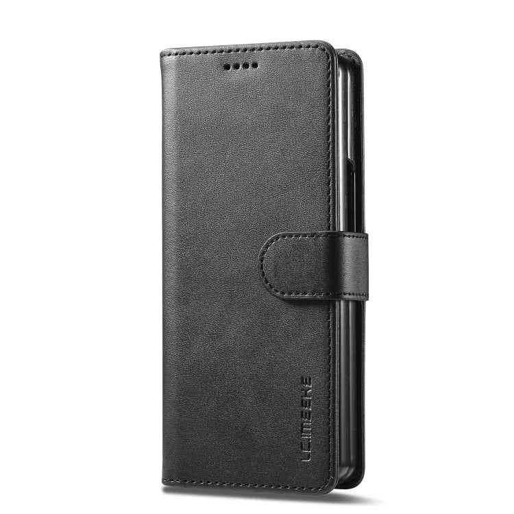 For Samsung Galaxy Z Fold5 5G LC.IMEEKE Calf Texture Leather Phone Case(Black)