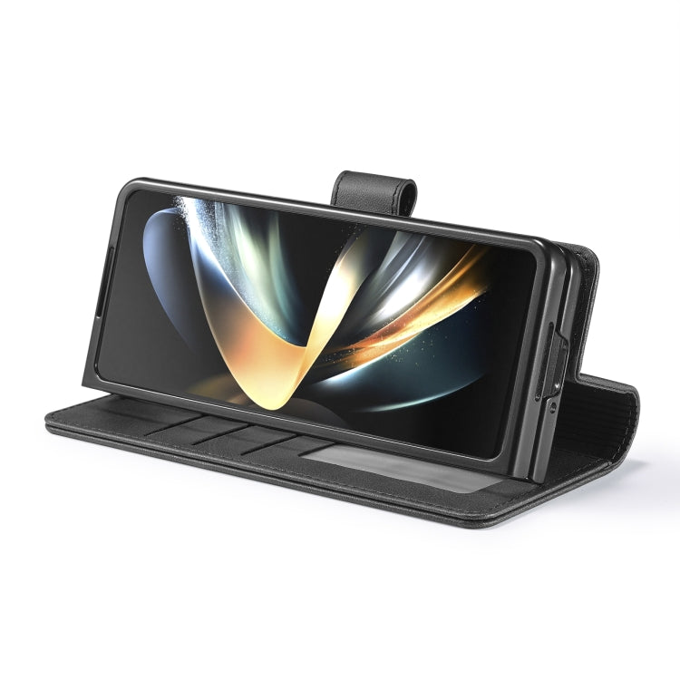For Samsung Galaxy Z Fold5 5G LC.IMEEKE Calf Texture Leather Phone Case(Black)