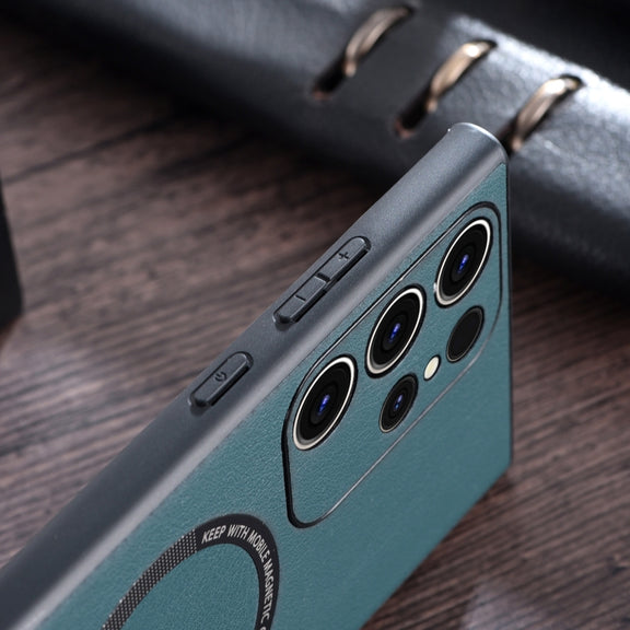 For Samsung Galaxy S23 5G Cloth Texture PU MagSafe Magnetic Phone Case(Black)