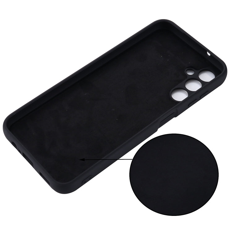 For Samsung Galaxy A14 4G Pure Color Liquid Silicone Shockproof Phone Case(Black)
