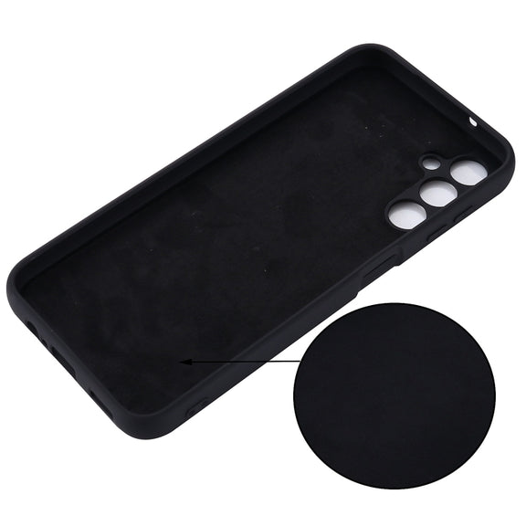 For Samsung Galaxy A14 4G Pure Color Liquid Silicone Shockproof Phone Case(Black)