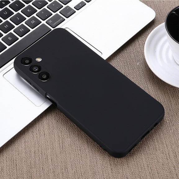 For Samsung Galaxy A14 4G Pure Color Liquid Silicone Shockproof Phone Case(Black)