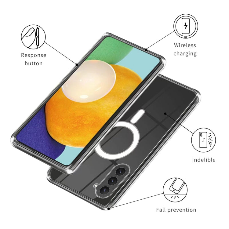 For Samsung Galaxy S23+ 5G MagSafe Magnetic Acrylic TPU Phone Case(Transparent)