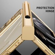 For Xiaomi Mix Fold 2 Electroplated Hinge Transparent Phone Case with Pen Slot(Black)