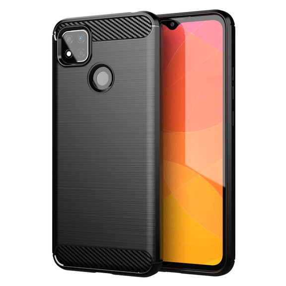 For Xiaomi Redmi 10A Brushed Texture Carbon Fiber TPU Phone Case(Black)