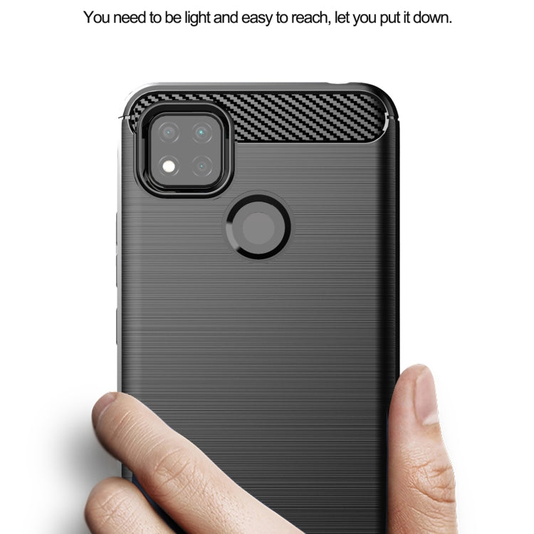 For Xiaomi Redmi 10A Brushed Texture Carbon Fiber TPU Phone Case(Black)