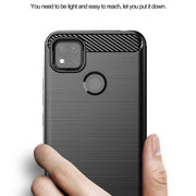 For Xiaomi Redmi 10A Brushed Texture Carbon Fiber TPU Phone Case(Black)