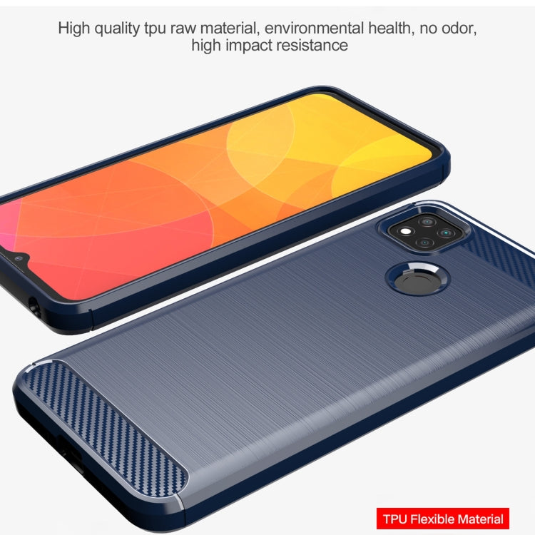 For Xiaomi Redmi 10A Brushed Texture Carbon Fiber TPU Phone Case(Black)
