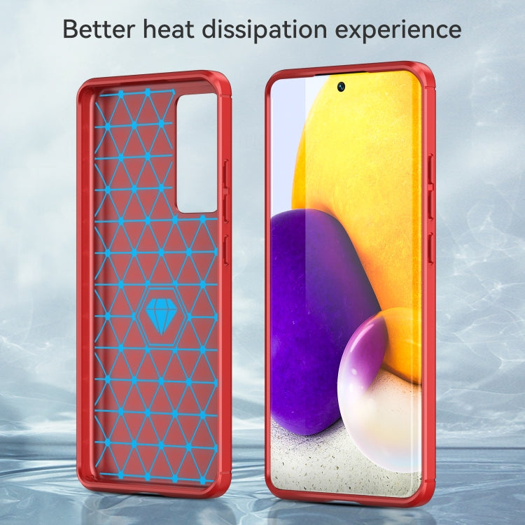 For Xiaomi Redmi 12S Brushed Texture Carbon Fiber TPU Phone Case(Red)