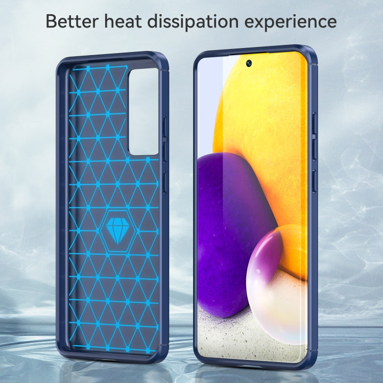 For Xiaomi 12X Brushed Texture Carbon Fiber TPU Phone Case(Blue)