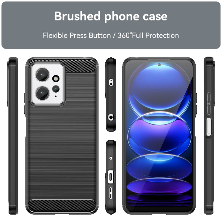 For Xiaomi Redmi Note 12 4G Global Brushed Texture Carbon Fiber TPU Phone Case(Black)