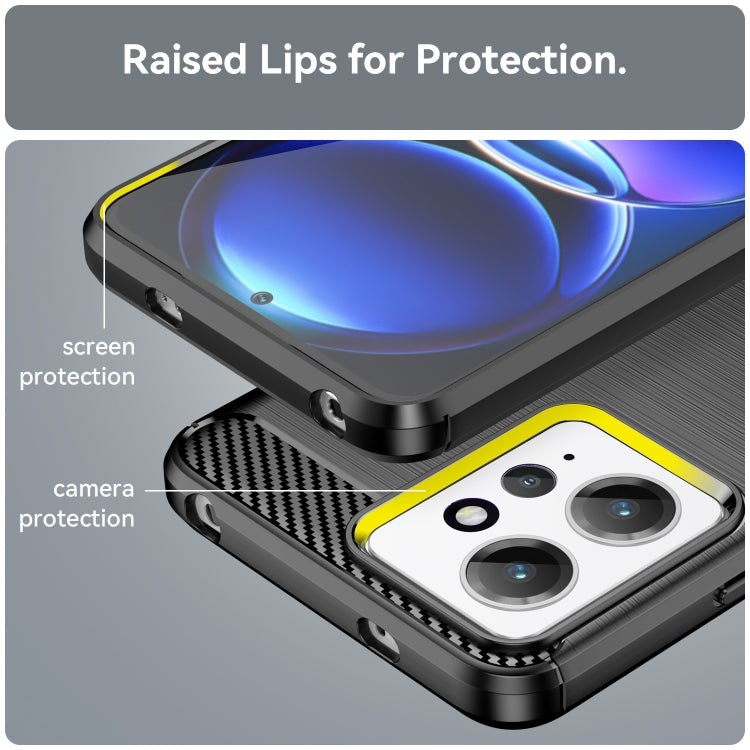 For Xiaomi Redmi Note 12 4G Global Brushed Texture Carbon Fiber TPU Phone Case(Black)