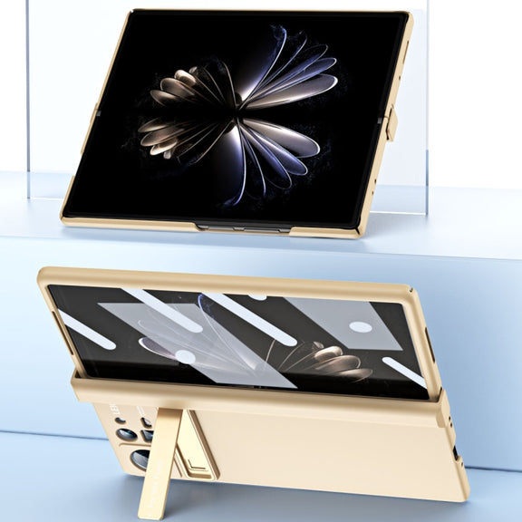 For Xiaomi Mix Fold 2 Macaron Hinge All-inclusive Folding Phone Case with Stand(Black)