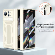 For Xiaomi Mix Fold 2 Hinge All-inclusive Magnetic Phone Case with Stand(White)