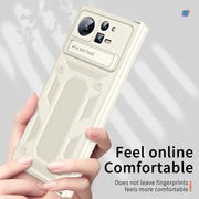 For Xiaomi Mix Fold 2 Hinge All-inclusive Magnetic Phone Case with Stand(White)