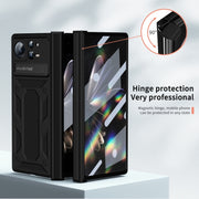 For Xiaomi Mix Fold 2 Hinge All-inclusive Magnetic Phone Case with Stand(Black)