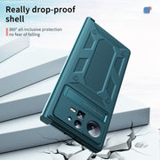 For Xiaomi Mix Fold 2 Hinge All-inclusive Magnetic Phone Case with Stand(Green)