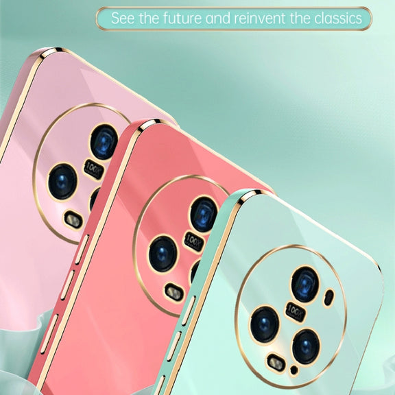 For Honor Magic5 Pro 5G XINLI Straight Edge 6D Electroplate TPU Phone Case(Cherry Purple)