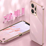 For Honor X7a 2023 XINLI Straight Edge 6D Electroplate TPU Phone Case(Black)