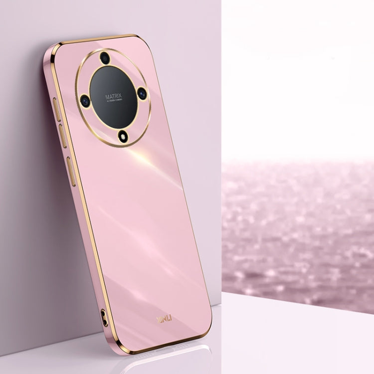 For Honor X9a 5G XINLI Straight Edge 6D Electroplate TPU Phone Case(Cherry Purple)
