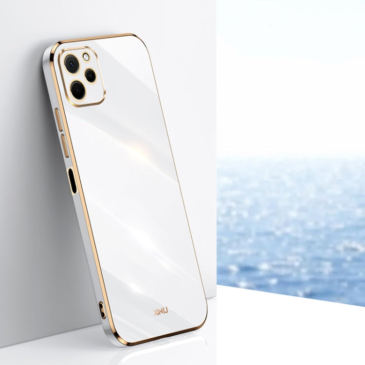 For Huawei nova Y61 XINLI Straight Edge 6D Electroplate TPU Phone Case(White)