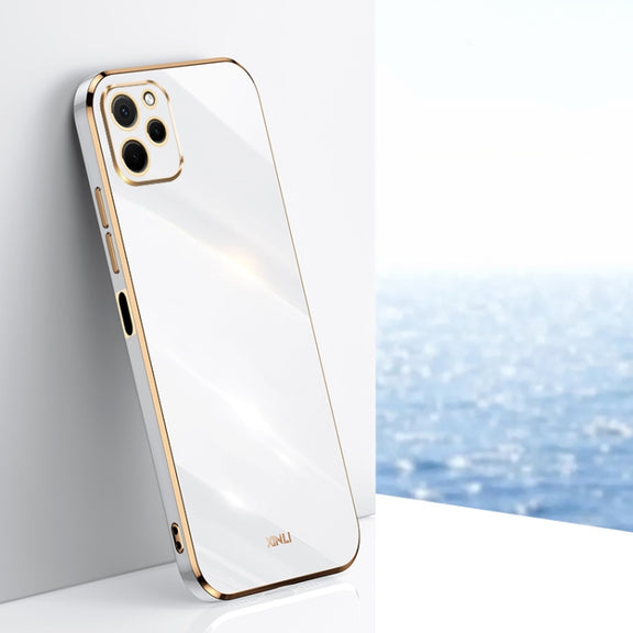 For Huawei nova Y61 XINLI Straight Edge 6D Electroplate TPU Phone Case(White)