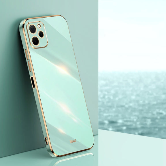 For Huawei nova Y61 XINLI Straight Edge 6D Electroplate TPU Phone Case(Mint Green)