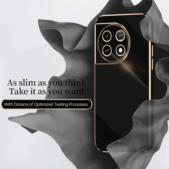 For OnePlus Ace 2 XINLI Straight Edge 6D Electroplate TPU Phone Case(Black)