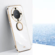 For Honor X9a 5G XINLI Straight Edge 6D Electroplate TPU Phone Case with Ring Holder(White) - free shipping - PMC TechLife - Order now!