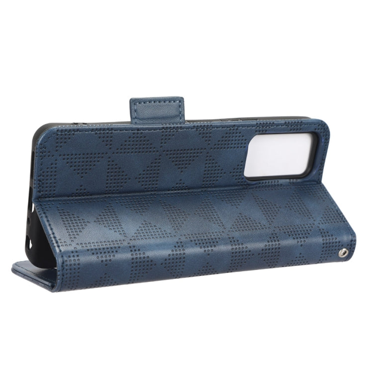 For TCL 405 / 406 T506D Symmetrical Triangle Leather Phone Case(Blue)
