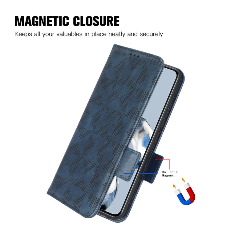 For TCL 405 / 406 T506D Symmetrical Triangle Leather Phone Case(Blue)