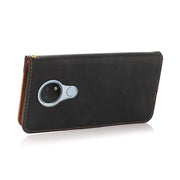 For Nokia 6.2 / 7.2 Dual-color Stitching Leather Phone Case(Black Brown)