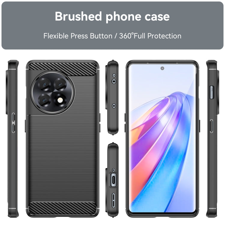 For OnePlus 11R 5G Brushed Texture Carbon Fiber TPU Phone Case(Black)