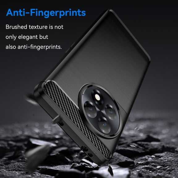 For OnePlus 11R 5G Brushed Texture Carbon Fiber TPU Phone Case(Black)