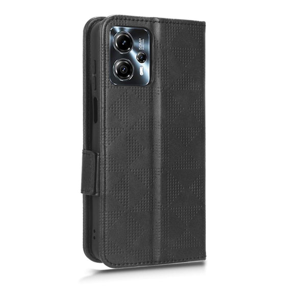 For Motorola Moto G13 / G23 4G Symmetrical Triangle Leather Phone Case(Black)