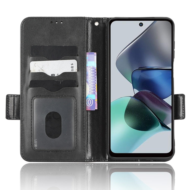 For Motorola Moto G13 / G23 4G Symmetrical Triangle Leather Phone Case(Black)