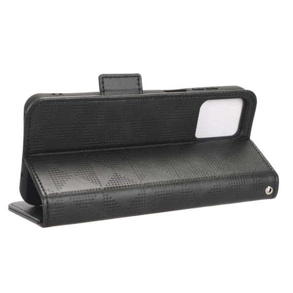 For Motorola Moto G13 / G23 4G Symmetrical Triangle Leather Phone Case(Black)