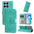 For Honor X8a Embossed Sunflower Leather Phone Case(Green) - Honor Cases by PMC TechLife | Online Shopping South Africa | PMC TechLife | Buy Now Pay Later Mobicred