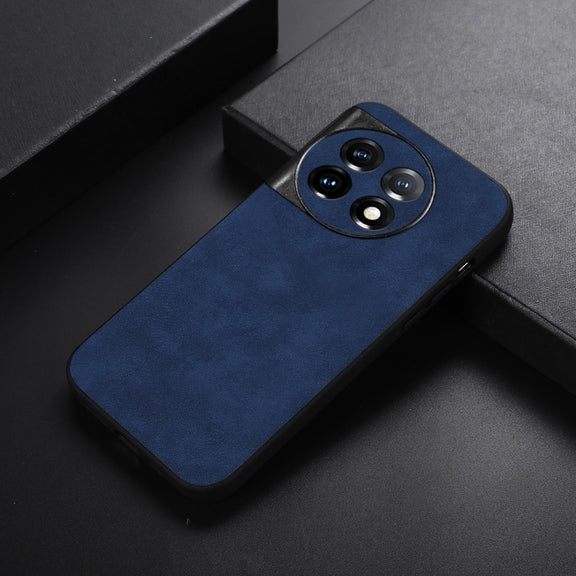 For OnePlus 11R/Ace 2 Morocco Texture PU Phone Case(Blue)