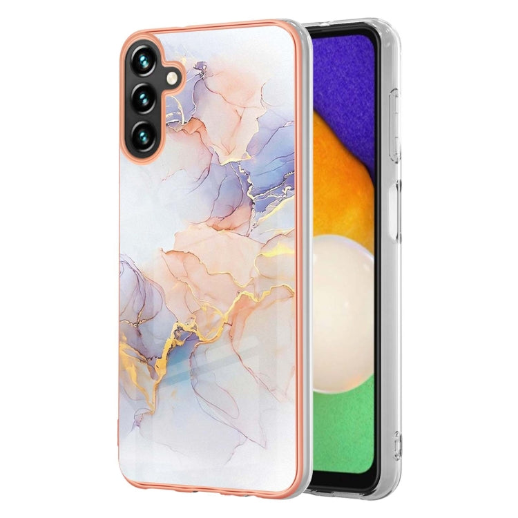 For Samsung Galaxy A34 5G Electroplating IMD TPU Phone Case(White Marble)