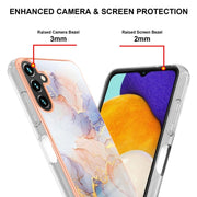 For Samsung Galaxy A34 5G Electroplating IMD TPU Phone Case(White Marble)