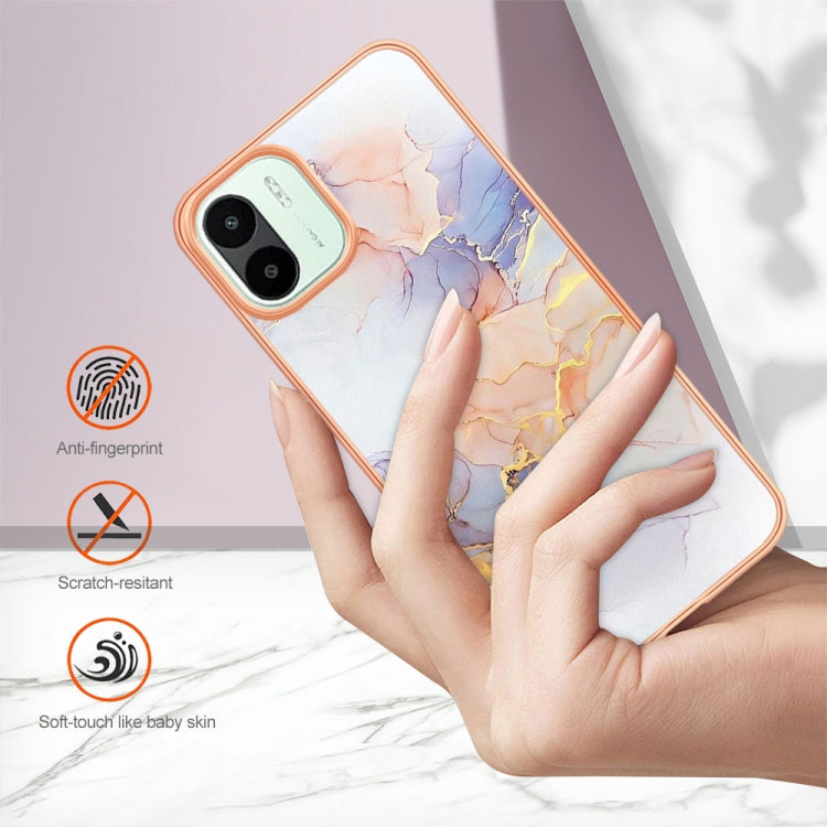 For Xiaomi Redmi A1 Electroplating IMD TPU Phone Case(White Marble)