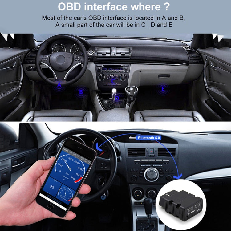 KONNWEI KW902 Bluetooth 5.0 OBD2 Car Fault Diagnostic Scan Tools Support IOS / Android(Green)