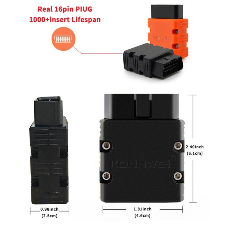 KONNWEI KW902 Bluetooth 5.0 OBD2 Car Fault Diagnostic Scan Tools Support IOS / Android(Green)