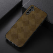 For Samsung Galaxy A24 4G Weave Plaid PU Phone Case(Green)