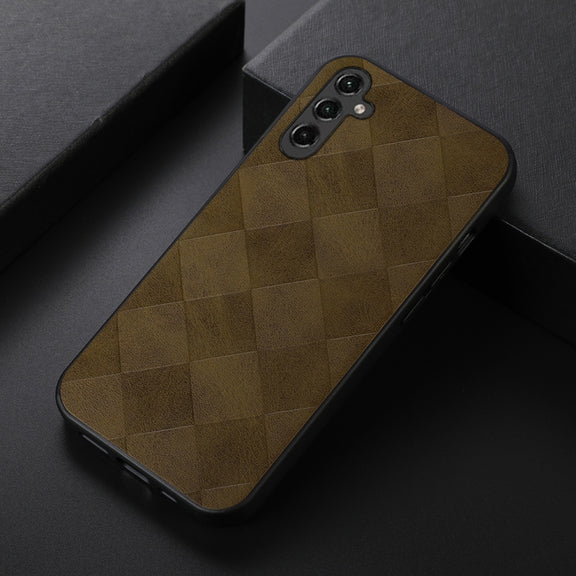 For Samsung Galaxy A24 4G Weave Plaid PU Phone Case(Green)