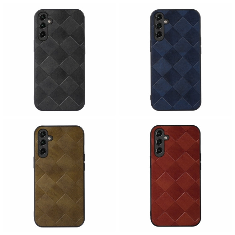 For Samsung Galaxy A24 4G Weave Plaid PU Phone Case(Green)