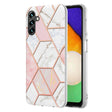 For Samsung Galaxy A34 5G Electroplating Splicing Marble TPU Phone Case(Pink White) - free shipping - PMC TechLife - Order now!