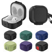 Wireless Earphones Silicone Case with Switch & Carabiner for Samsung Galaxy Buds Live / Buds2 / Buds Pro / Buds2 Pro(Dark Blue)