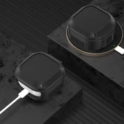 Wireless Earphones Silicone Case with Switch & Carabiner for Samsung Galaxy Buds Live / Buds2 / Buds Pro / Buds2 Pro(Dark Green)